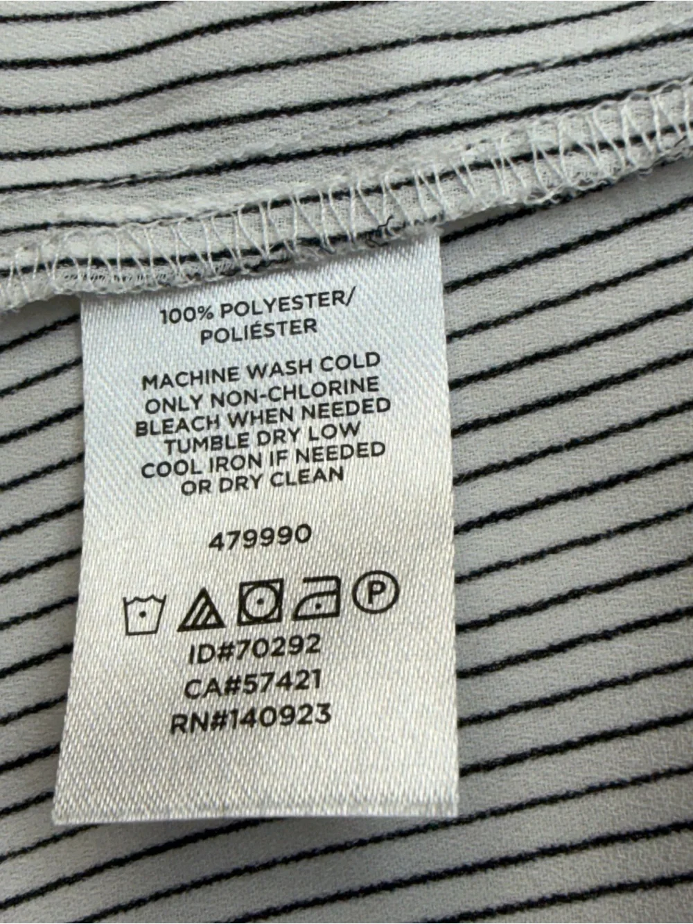 LOFT Striped Ruffle Sleeve Shell Top - Blue & White - Picture 5 of 7